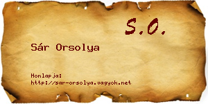 Sár Orsolya névjegykártya