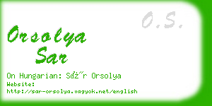 orsolya sar business card
